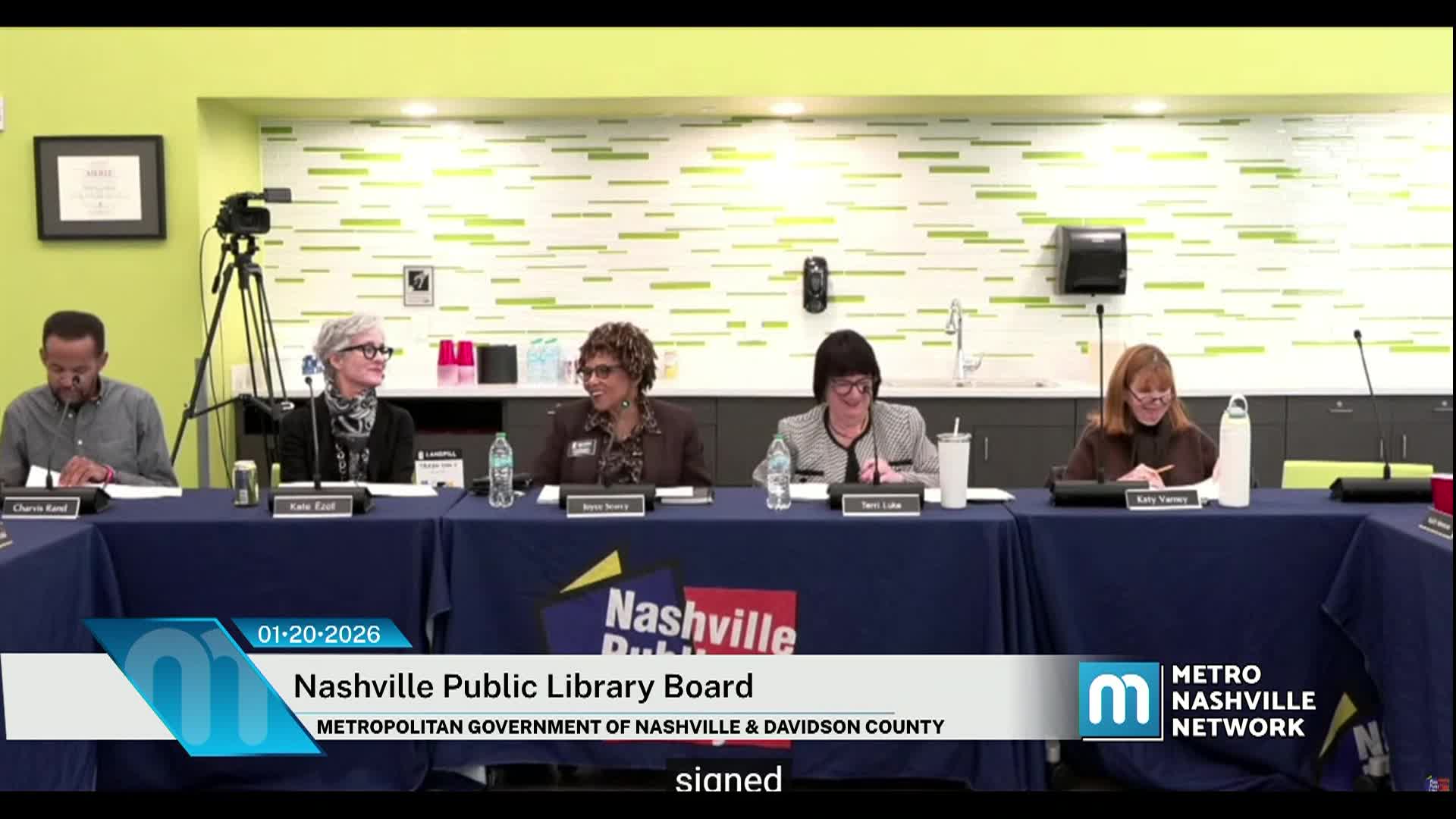 Thumbnail image for Nashville Public Library Board January 20, 2026